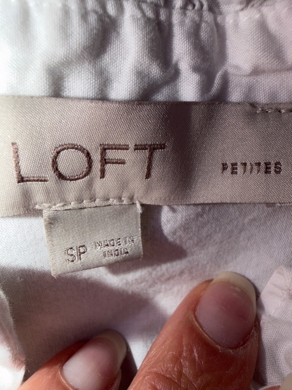 LOFT White Ruffle button-up top - Picture 5 of 7